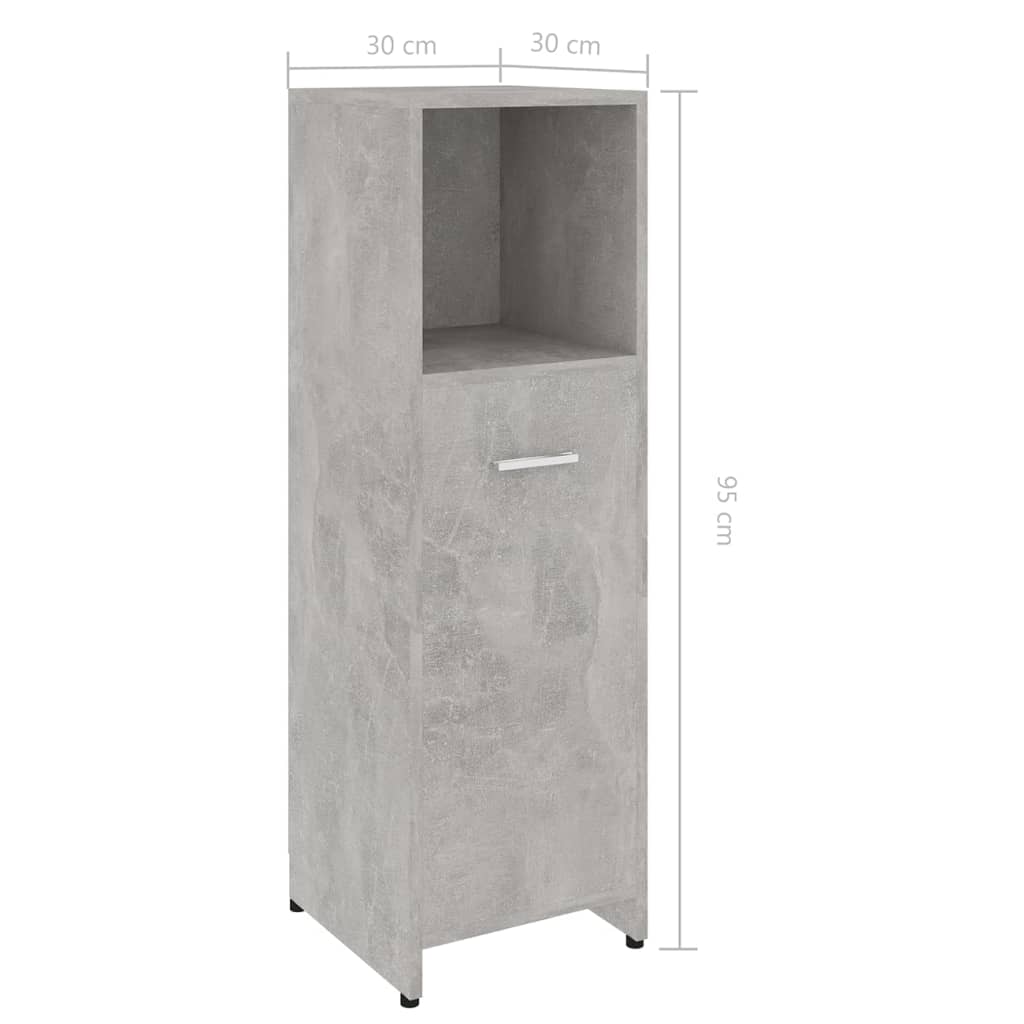 Bathroom cabinet, concrete grey, 30 x 30 x 95 cm, PAL