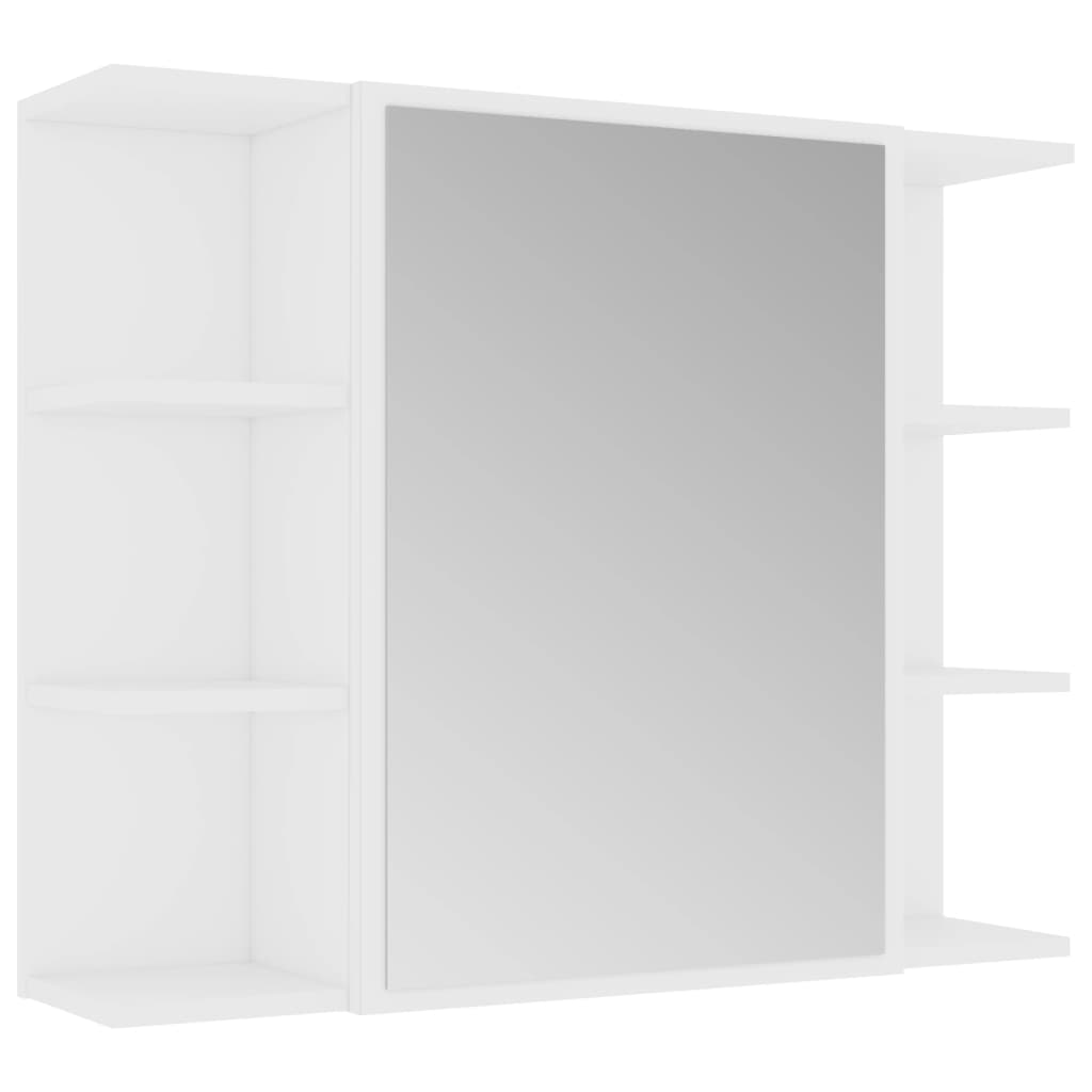 Bathroom cabinet with mirror, white, 80 x 20.5 x 64 cm, PAL