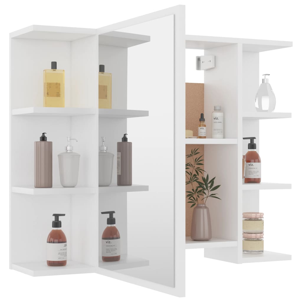 Bathroom cabinet with mirror, white, 80 x 20.5 x 64 cm, PAL