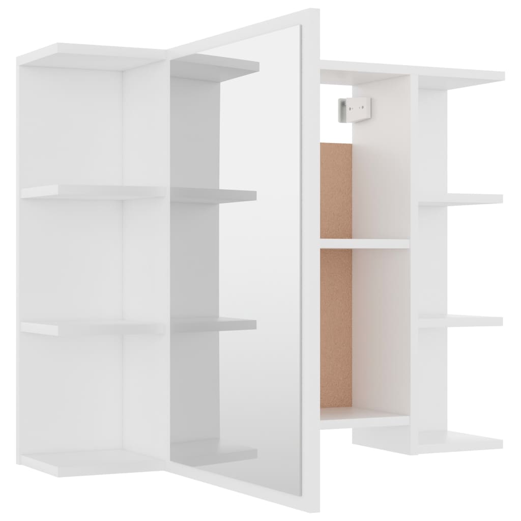 Bathroom cabinet with mirror, white, 80 x 20.5 x 64 cm, PAL