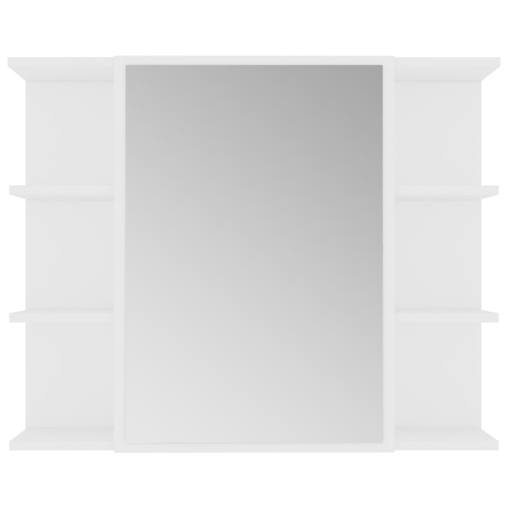 Bathroom cabinet with mirror, white, 80 x 20.5 x 64 cm, PAL