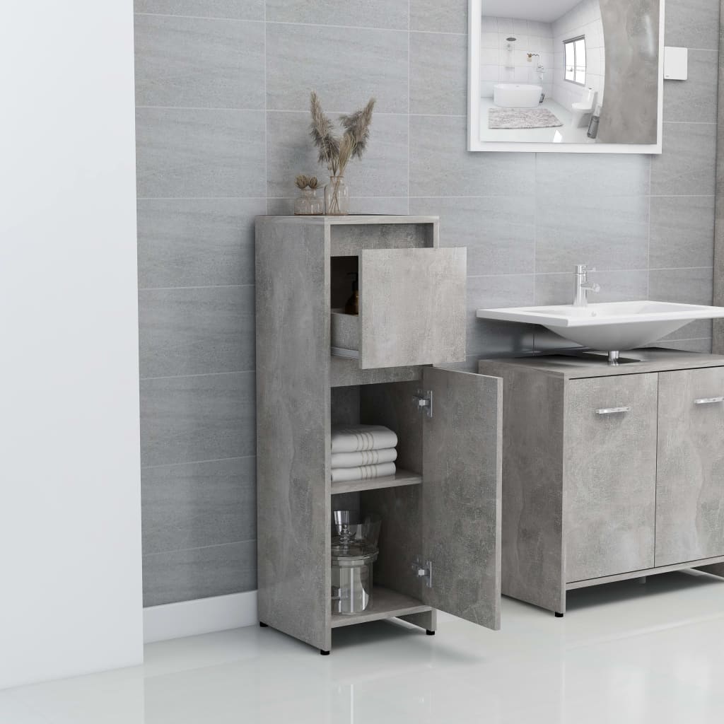 Bathroom cabinet, concrete grey, 30 x 30 x 95 cm, PAL