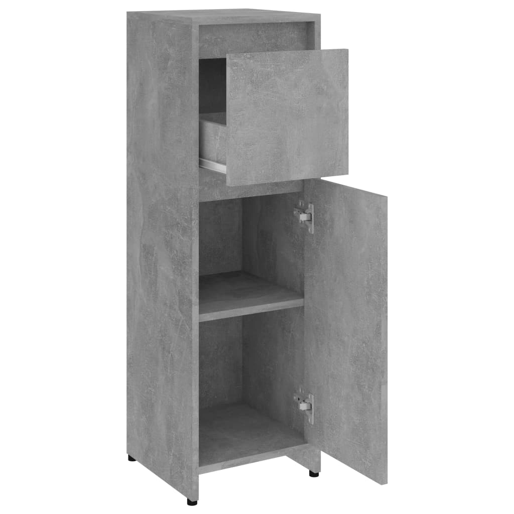 Bathroom cabinet, concrete grey, 30 x 30 x 95 cm, PAL