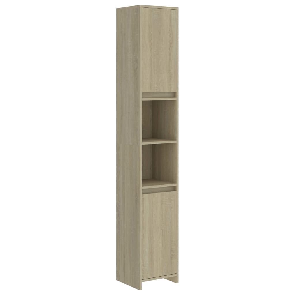 Dulap de baie, stejar sonoma, 30x30x183,5 cm, lemn prelucrat