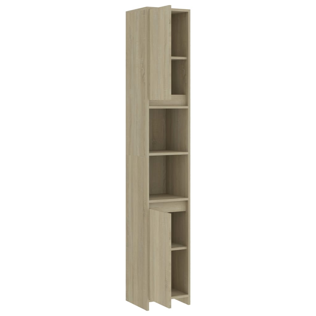 Dulap de baie, stejar sonoma, 30x30x183,5 cm, lemn prelucrat