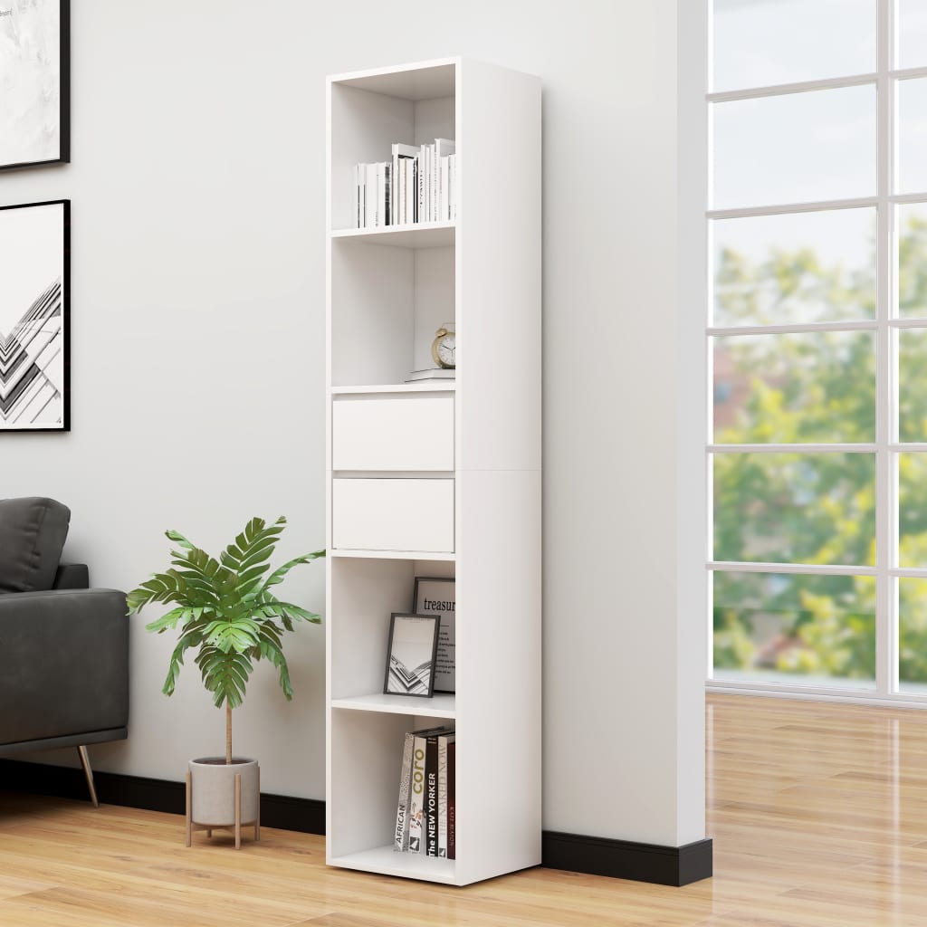 Bookcase, white, 36 x 30 x 171 cm, chipboard