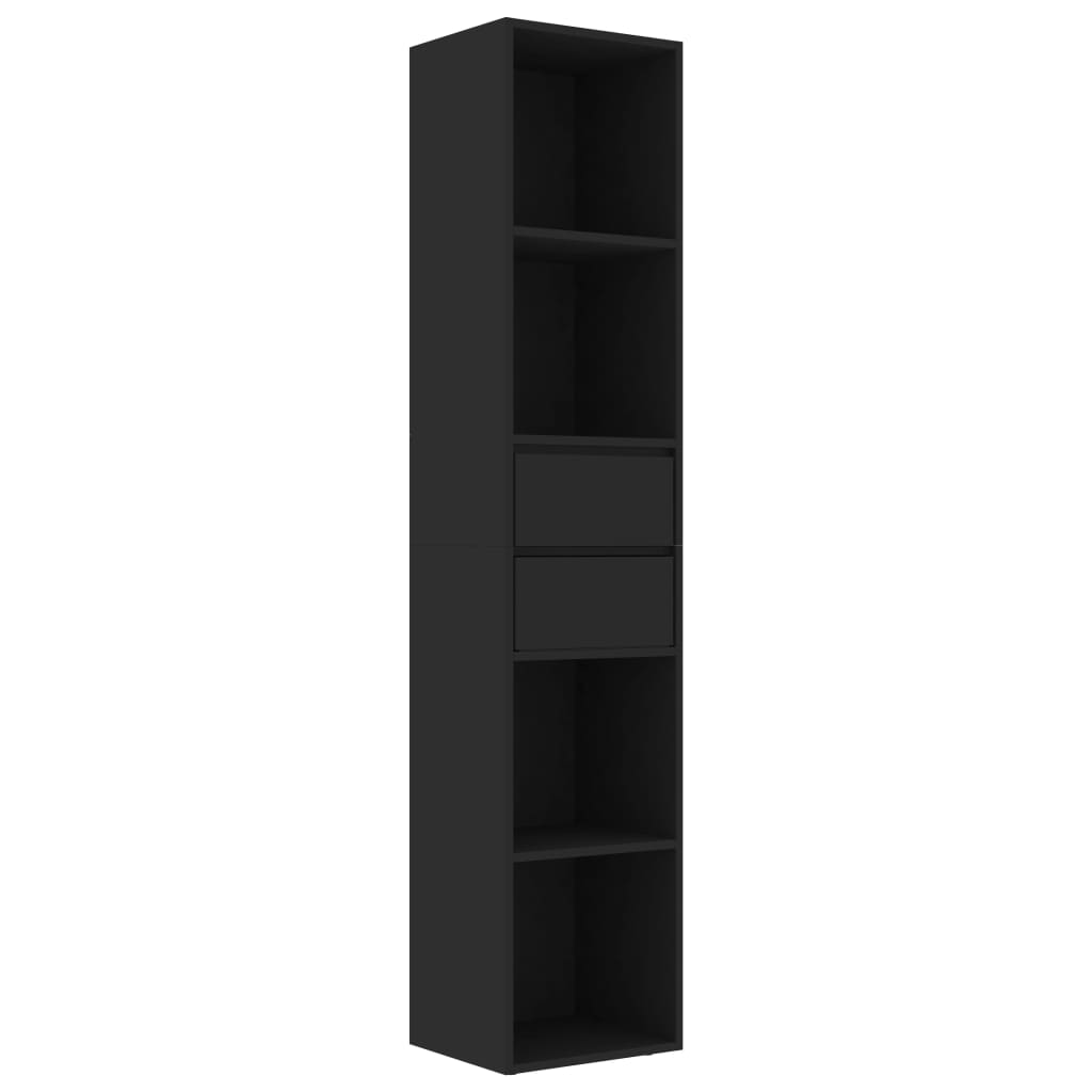 Bookcase, black, 36 x 30 x 171 cm, chipboard