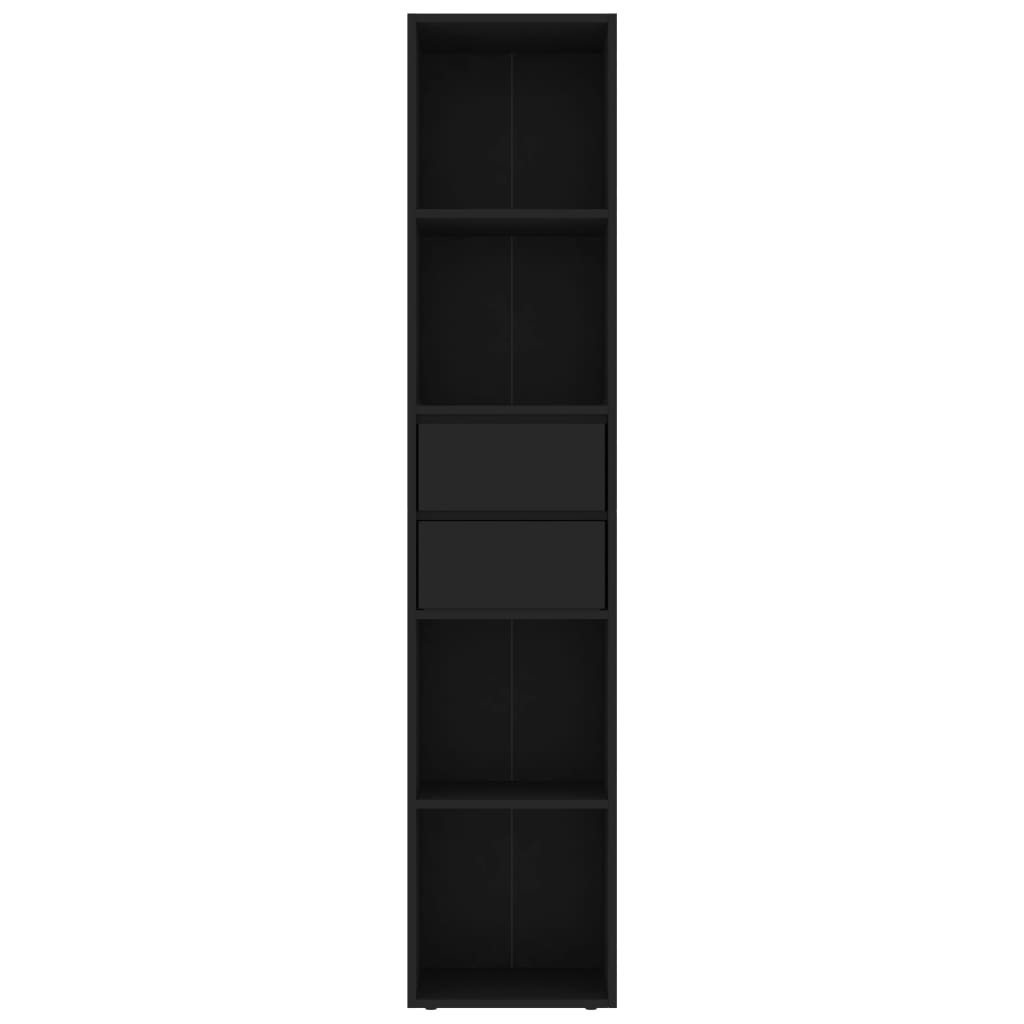 Bookcase, black, 36 x 30 x 171 cm, chipboard