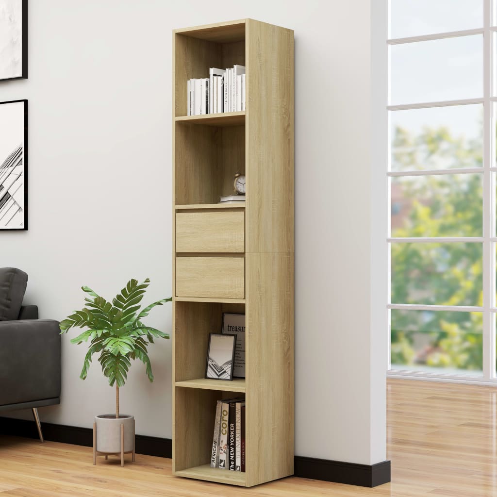 Bibliotecă, stejar Sonoma, 36x30x171 cm, lemn prelucrat