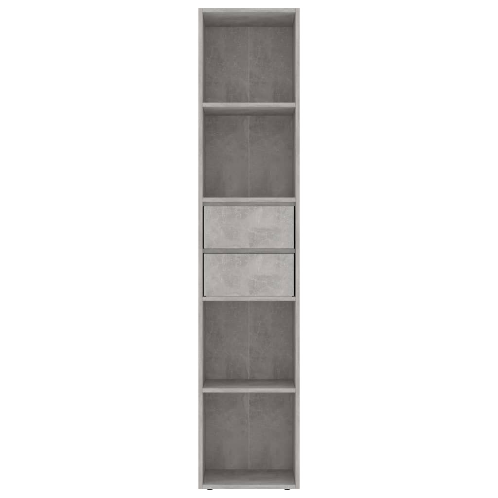 Bibliotecă, gri beton, 36x30x171 cm, lemn prelucrat
