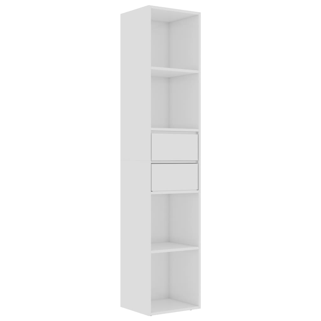 Bibliotecă, alb extralucios, 36 x 30 x 171 cm, lemn prelucrat
