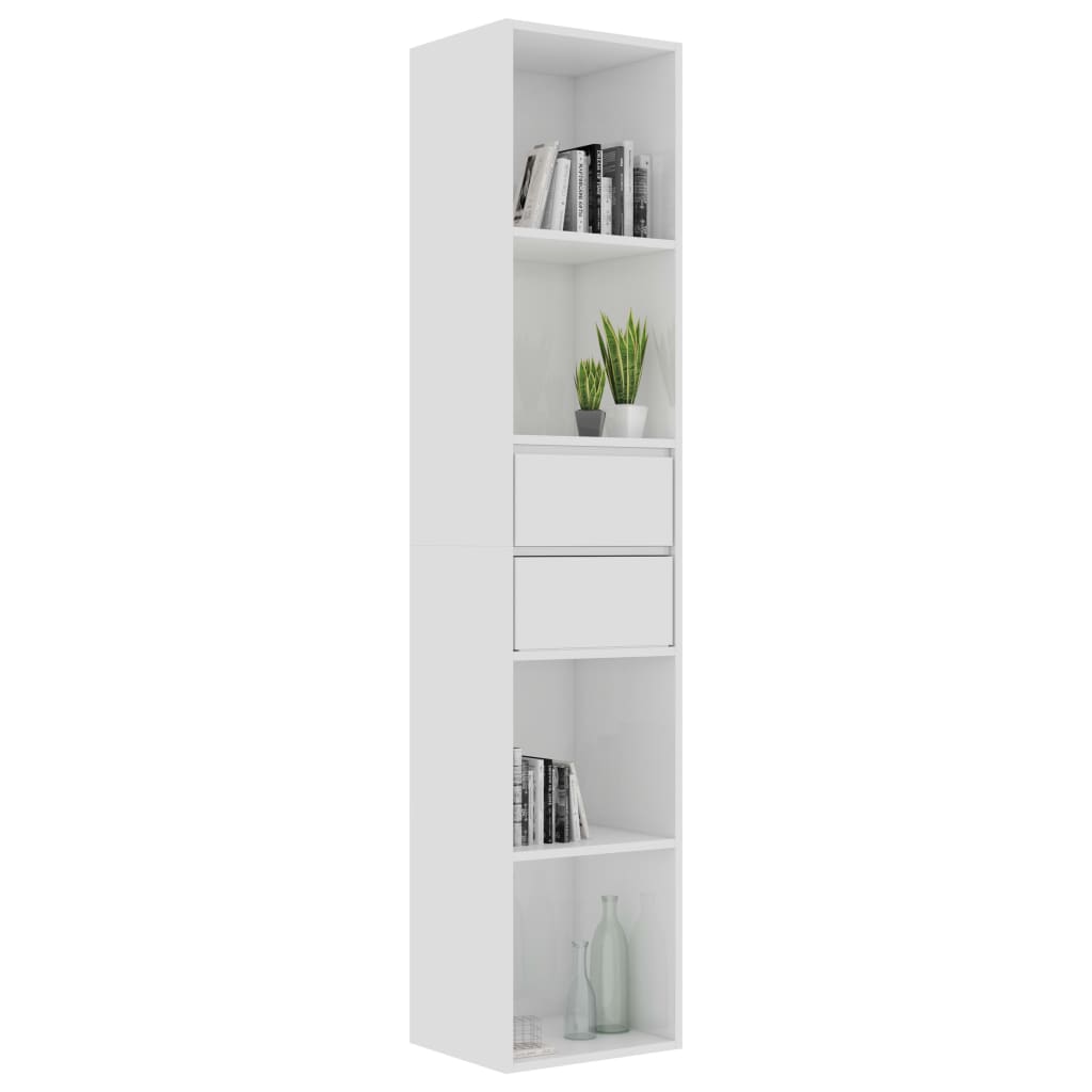 Bibliotecă, alb extralucios, 36 x 30 x 171 cm, lemn prelucrat