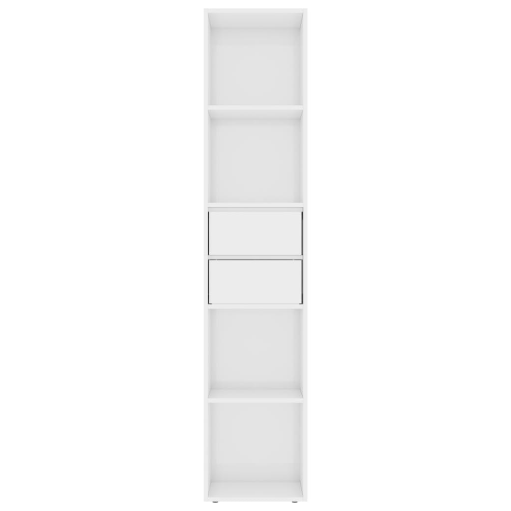 Bibliotecă, alb extralucios, 36 x 30 x 171 cm, lemn prelucrat