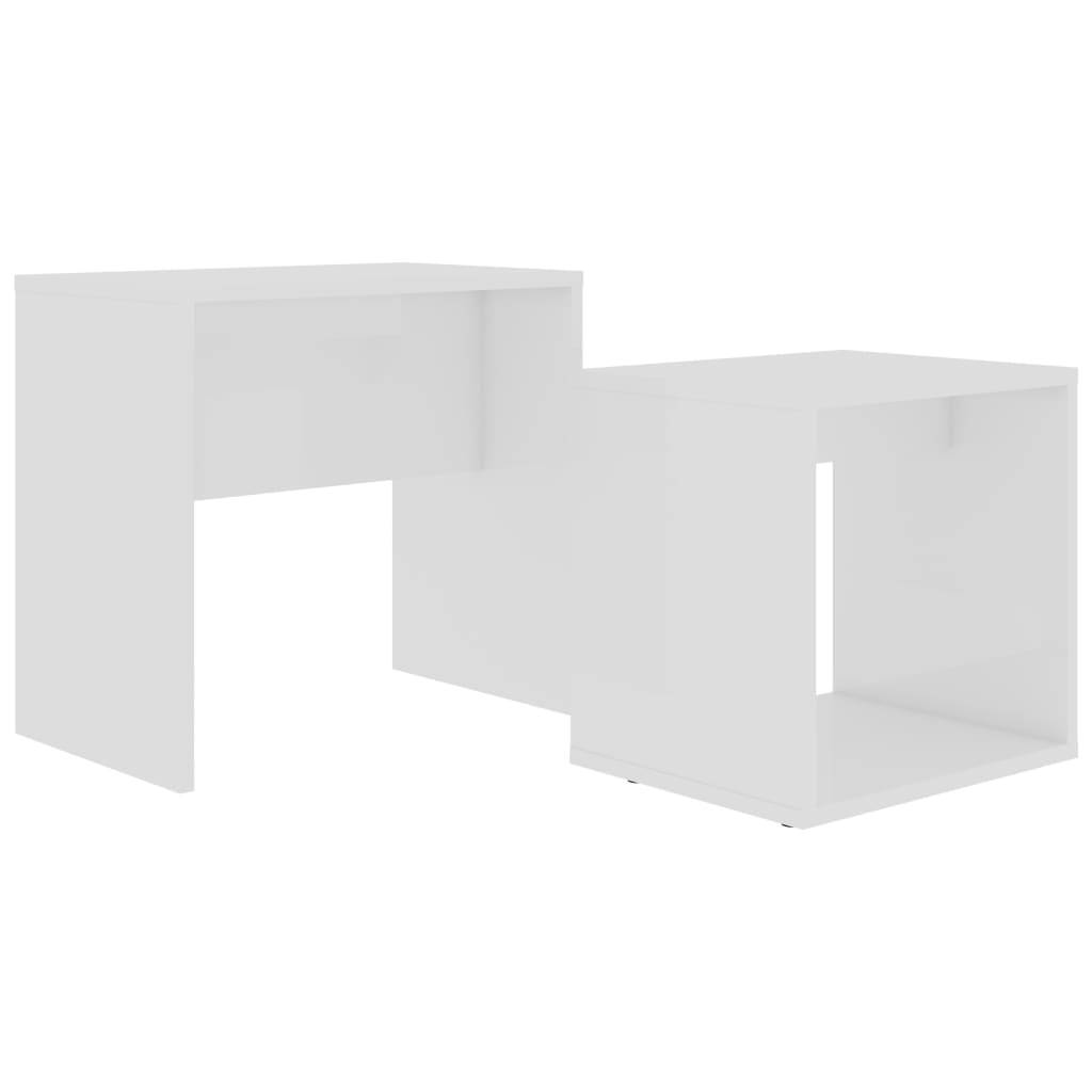 Set of coffee tables, white, 48x30x45 cm, chipboard