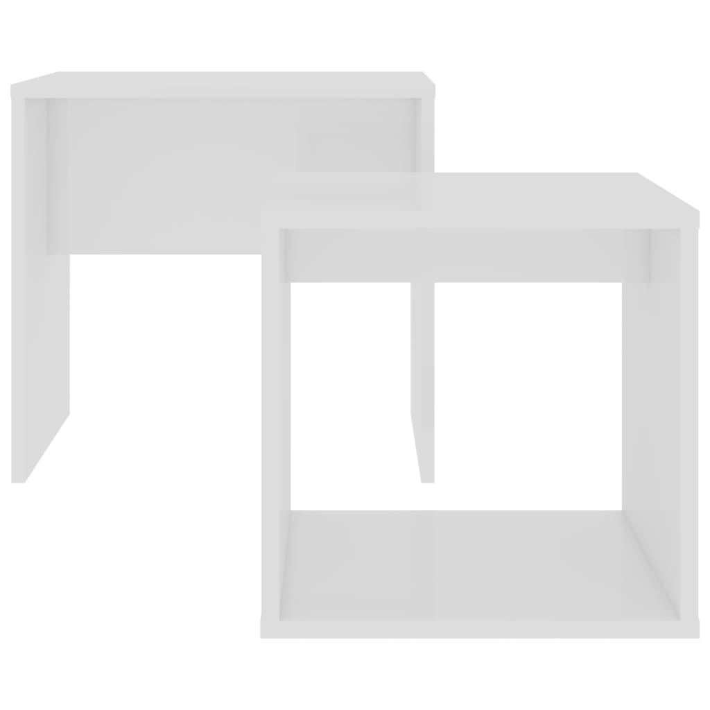 Set of coffee tables, white, 48x30x45 cm, chipboard