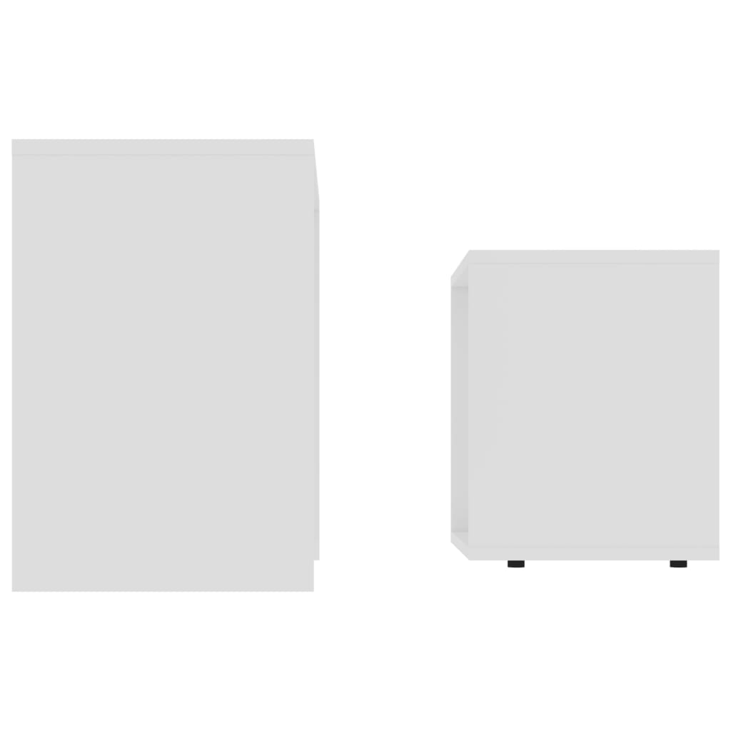 Set of coffee tables, white, 48x30x45 cm, chipboard