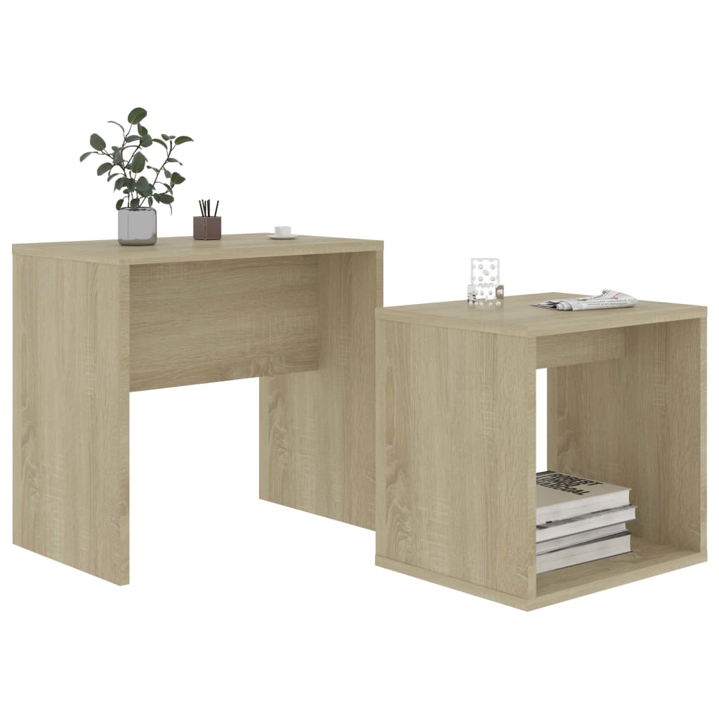 Set măsuțe de cafea, stejar Sonoma, 48x30x45 cm, lemn prelucrat