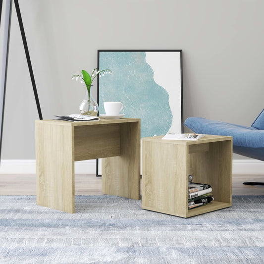 Set of coffee tables, Sonoma oak, 48 x 30 x 45 cm, chipboard