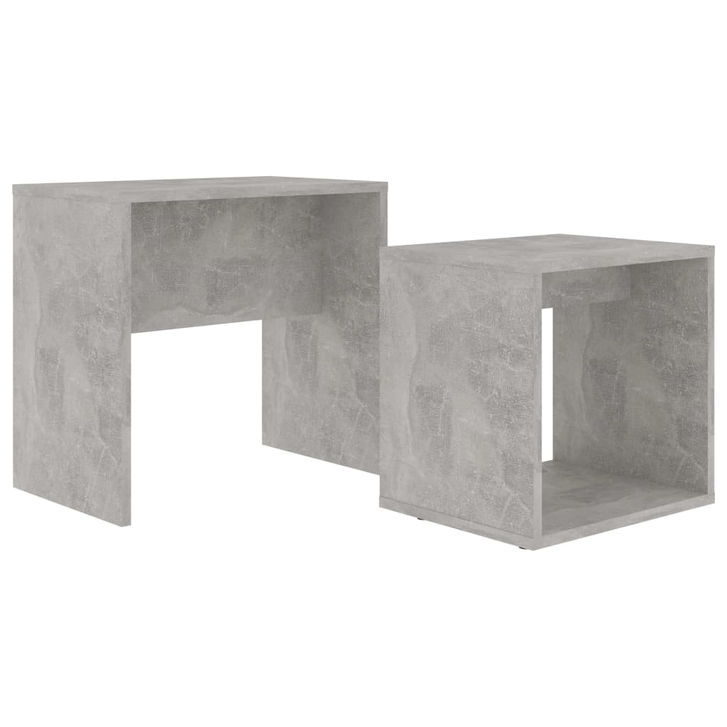 Set măsuțe de cafea, gri beton, 48x30x45 cm, lemn prelucrat