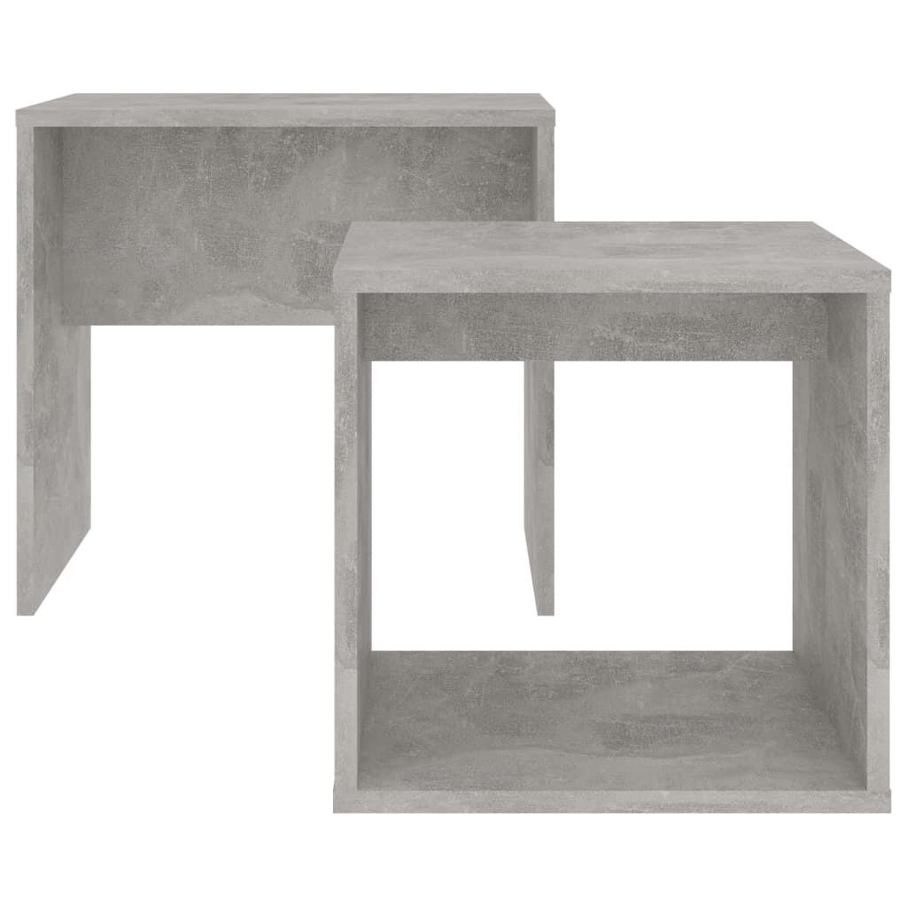 Set măsuțe de cafea, gri beton, 48x30x45 cm, lemn prelucrat