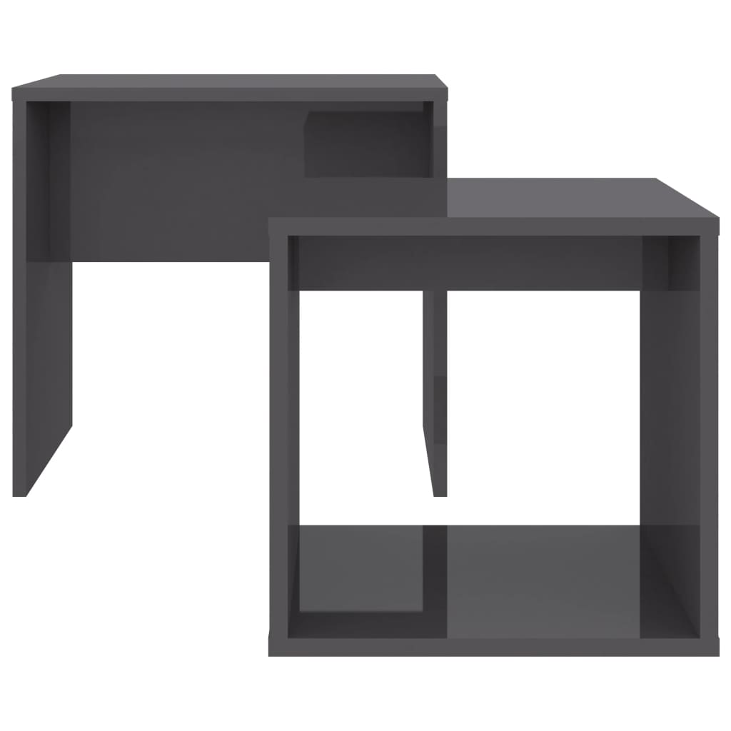 Set măsuțe de cafea gri extralucios 48x30x45 cm lemn prelucrat