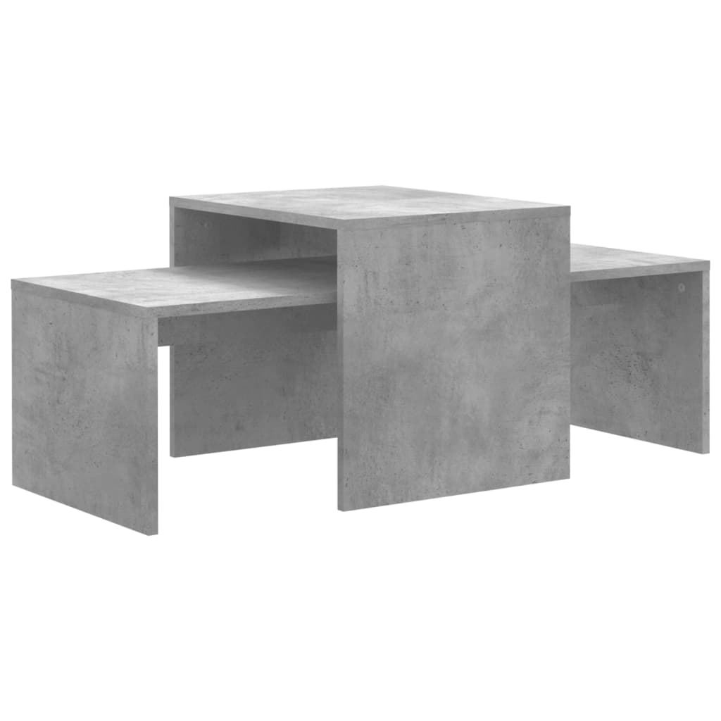Set măsuțe de cafea, gri beton, 100x48x40 cm, lemn prelucrat