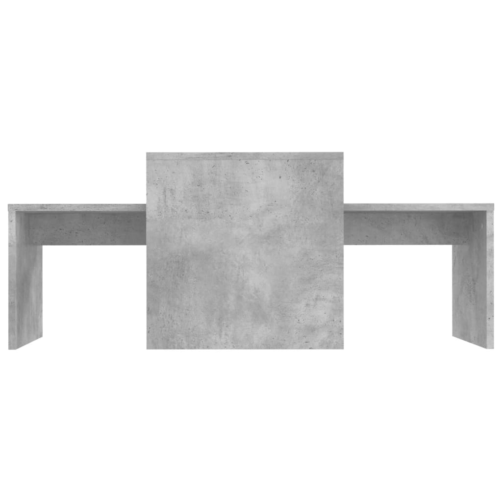 Set măsuțe de cafea, gri beton, 100x48x40 cm, lemn prelucrat