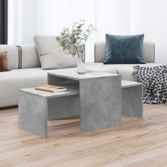 Set of coffee tables, concrete gray, 100x48x40 cm, chipboard
