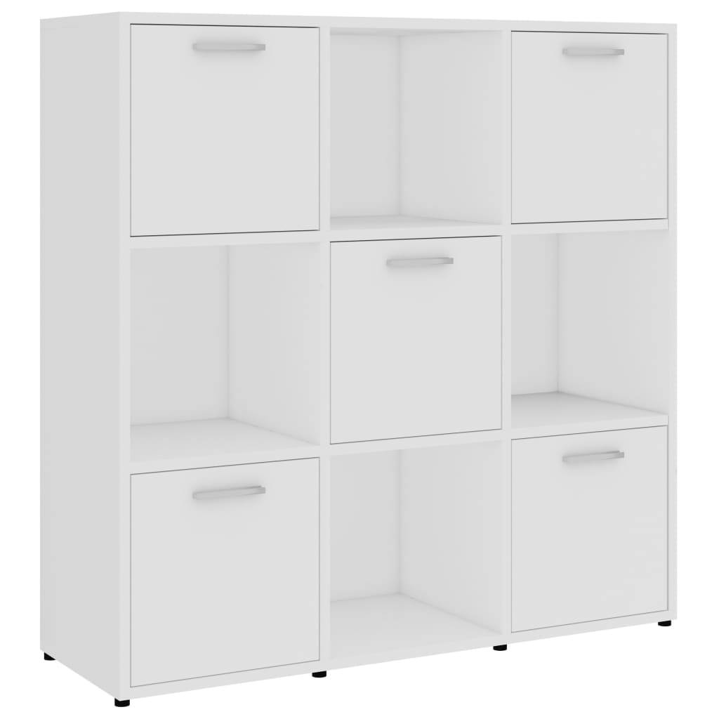Bibliotecă, alb, 90x30x90 cm, lemn prelucrat