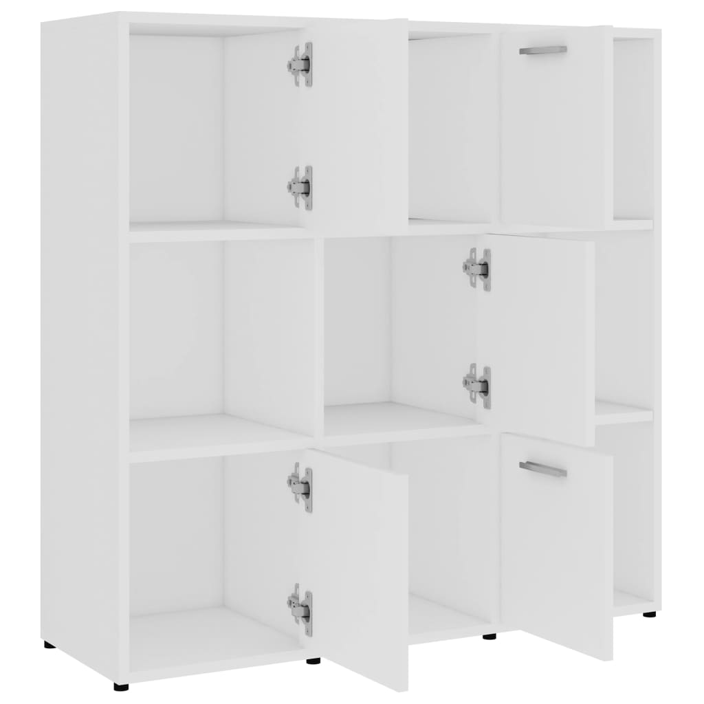 Bibliotecă, alb, 90x30x90 cm, lemn prelucrat