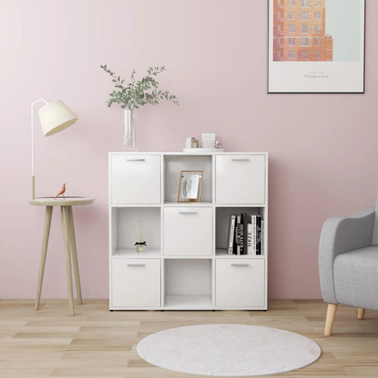 Bibliotecă, alb, 90x30x90 cm, lemn prelucrat