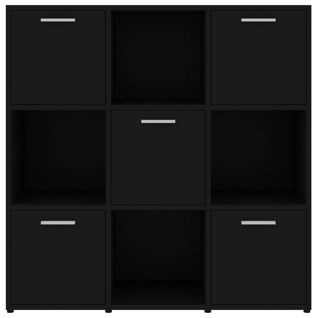 Bibliotecă, negru, 90x30x90 cm, lemn prelucrat
