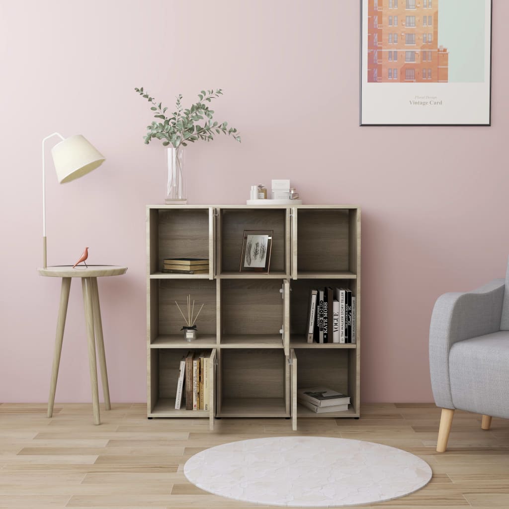 Bookcase, Sonoma oak, 90 x 30 x 90 cm, chipboard