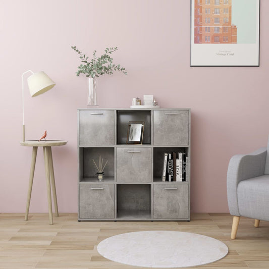 Bookcase, concrete grey, 90 x 30 x 90 cm, chipboard