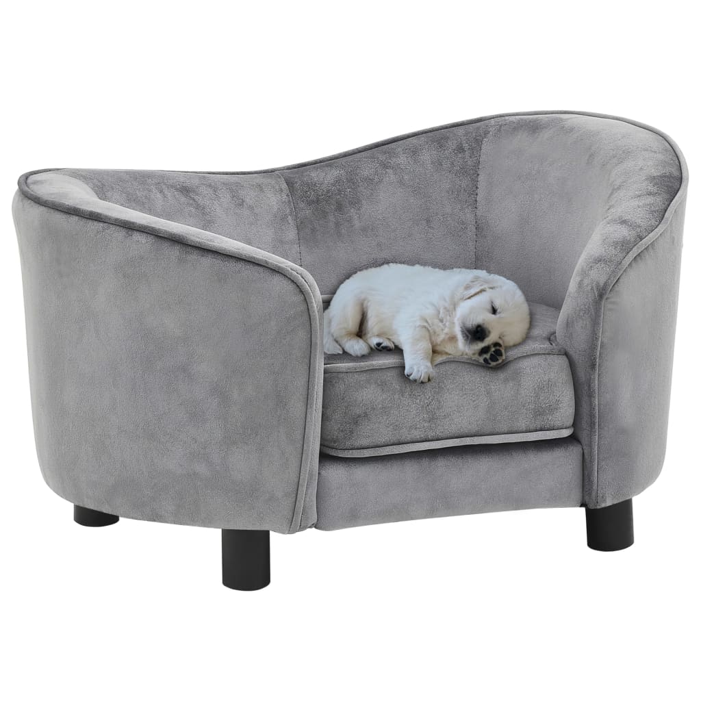Dog sofa, gray, 69 x 49 x 40 cm, plush