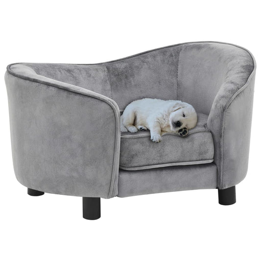 Dog sofa, gray, 69 x 49 x 40 cm, plush