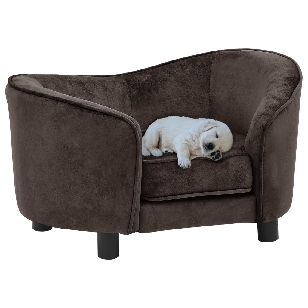 Dog sofa, brown, 69 x 49 x 40 cm, plush
