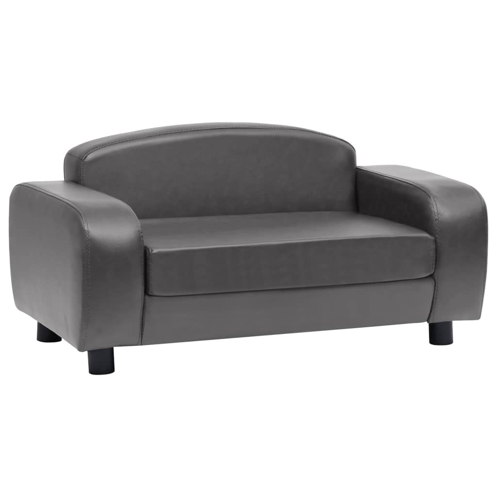 Sofa for dogs, gray, 80 x 50 x 40 cm, ecological leather