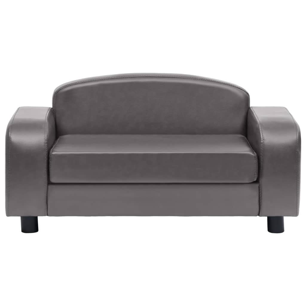 Sofa for dogs, gray, 80 x 50 x 40 cm, ecological leather
