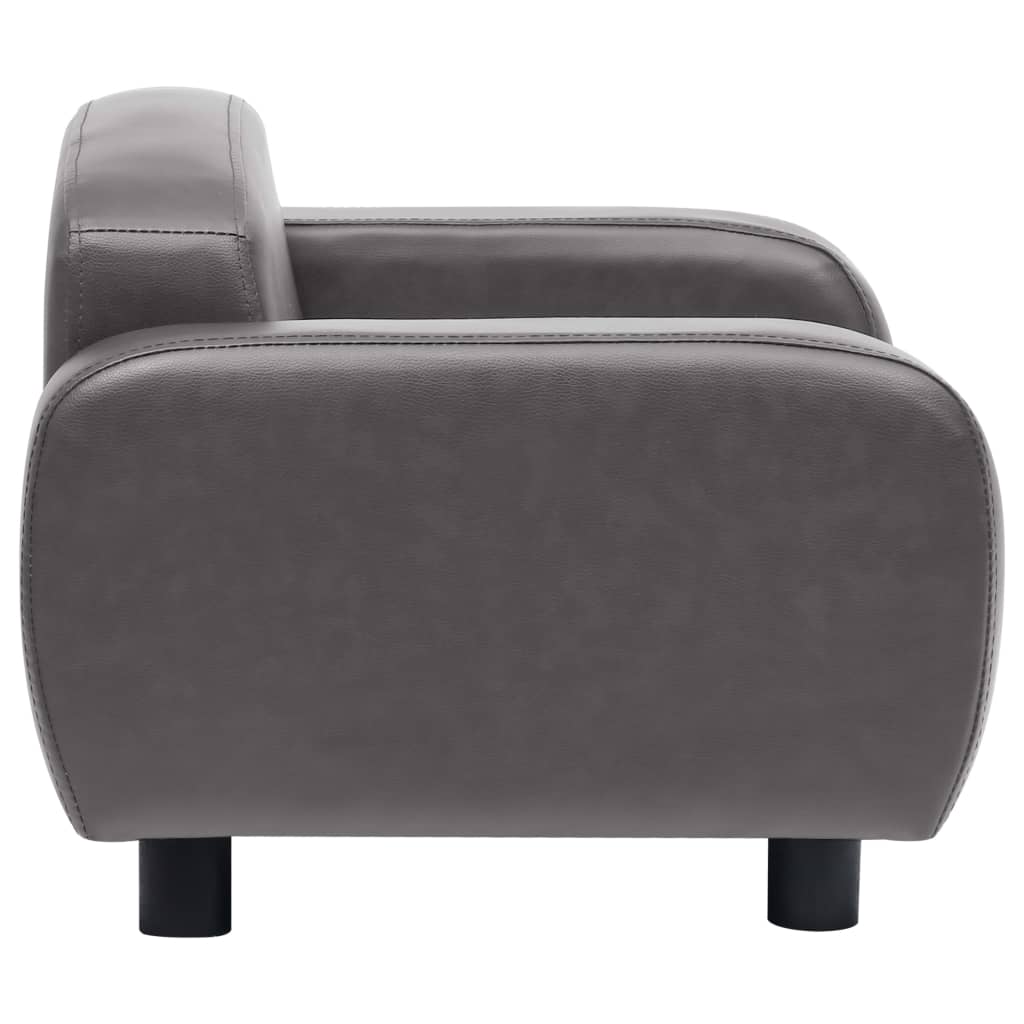 Sofa for dogs, gray, 80 x 50 x 40 cm, ecological leather