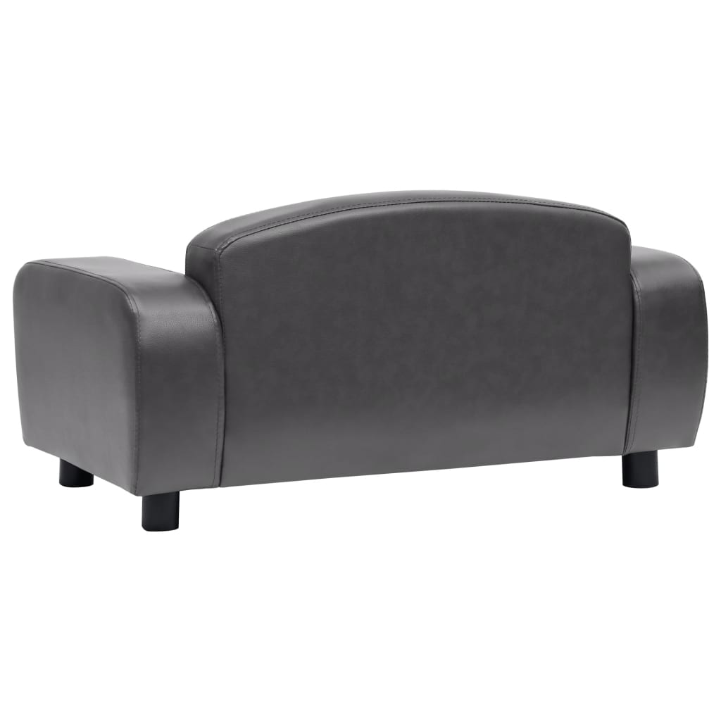 Sofa for dogs, gray, 80 x 50 x 40 cm, ecological leather