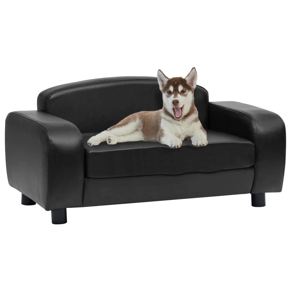 Sofa for dogs, black, 80 x 50 x 40 cm, ecological leather