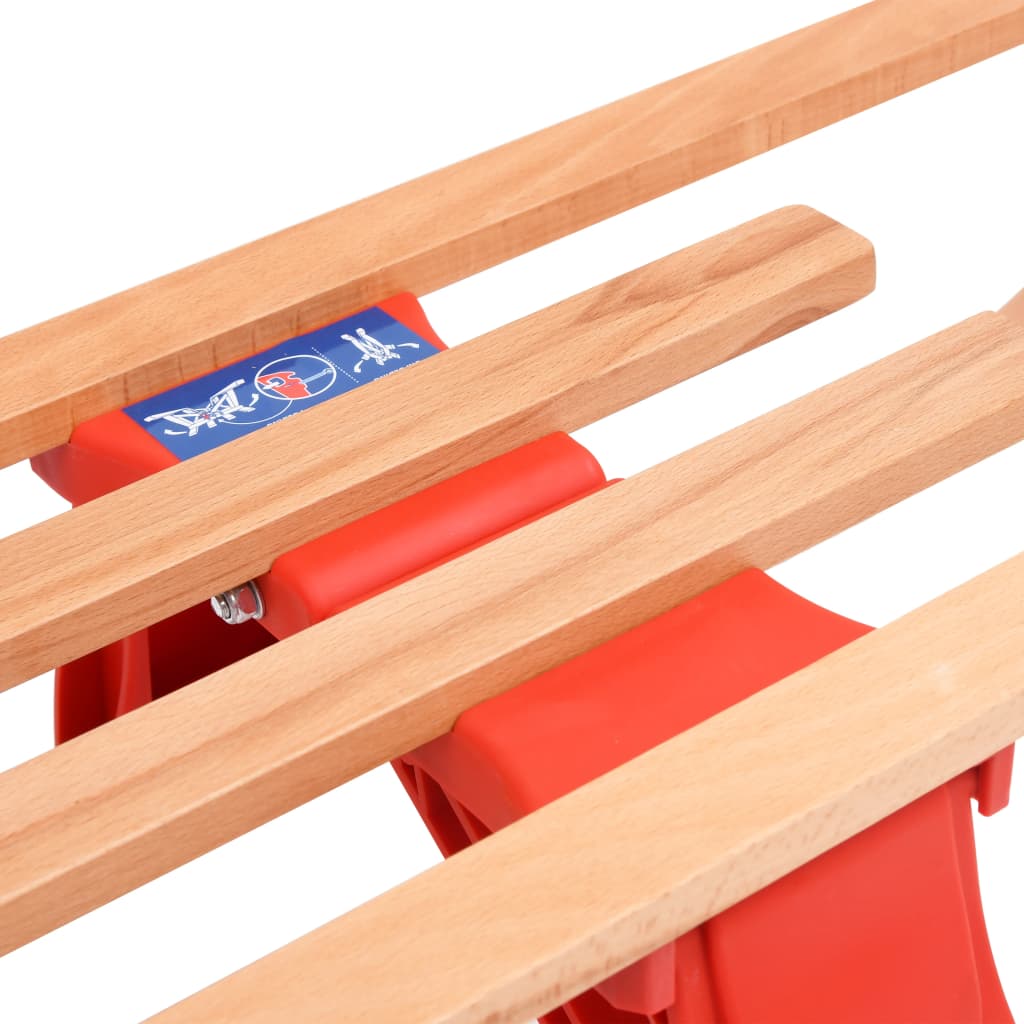 Folding snow sled with backrest, 119 cm, wood