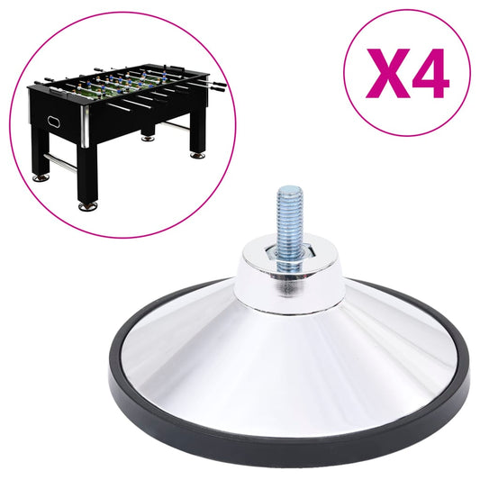 Picioare de masă de fotbal, 4 buc., crom