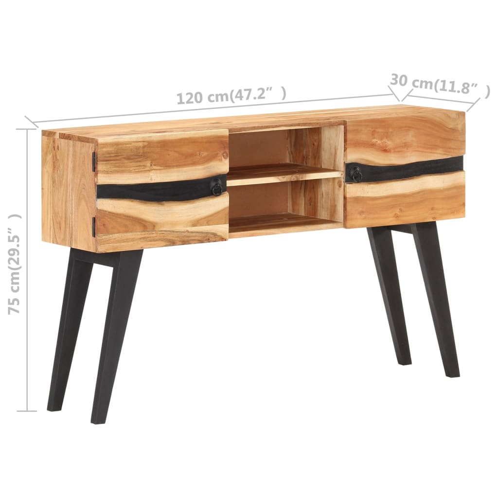 Sideboard, 120x30x75 cm, solid acacia wood