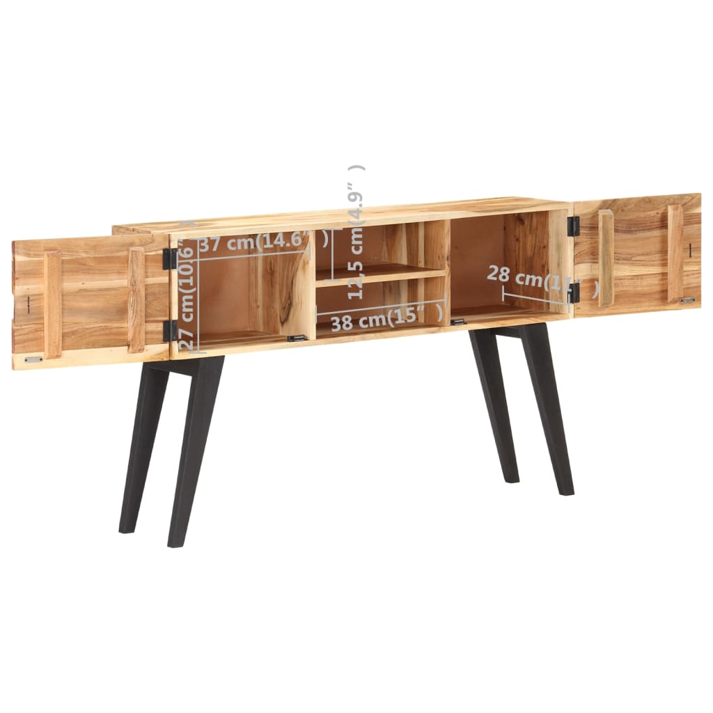 Sideboard, 120x30x75 cm, solid acacia wood
