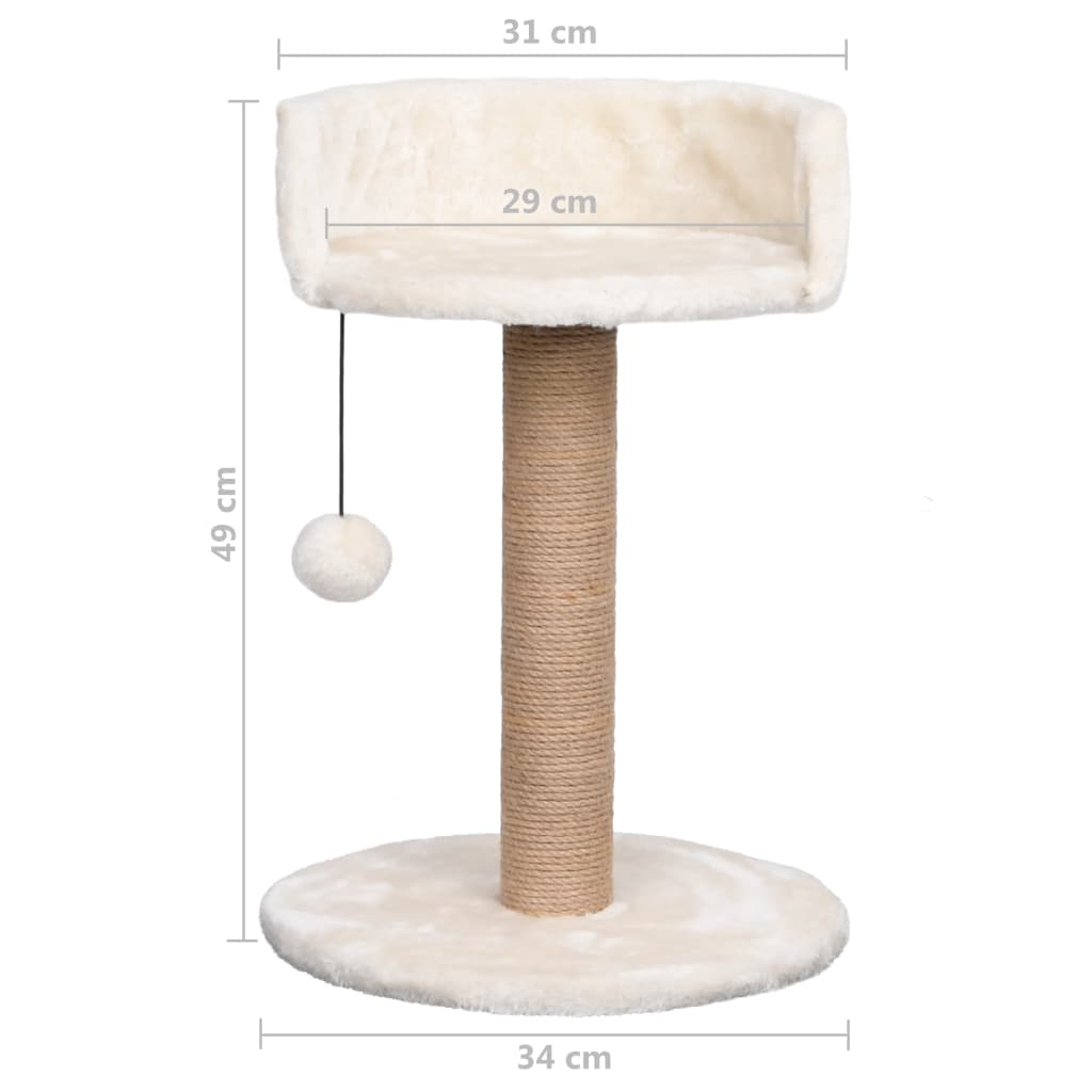 Ansamblu pentru pisici cu stâlp de zgâriat 49 cm iarbă de mare