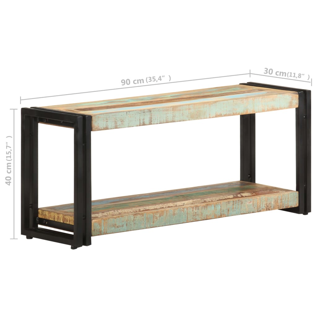 Comodă TV, 90x30x40 cm, lemn masiv reciclat