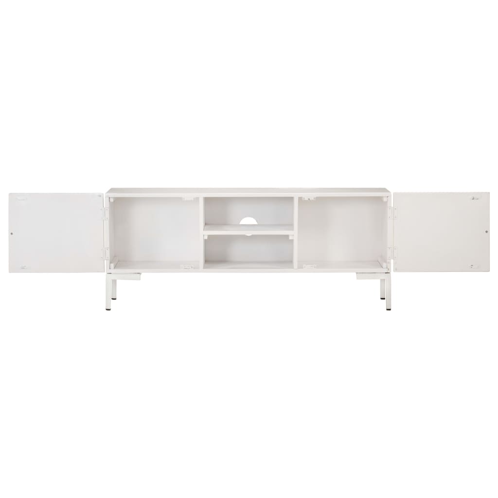 Comodă TV, alb, 115x30x46 cm, lemn masiv de mango