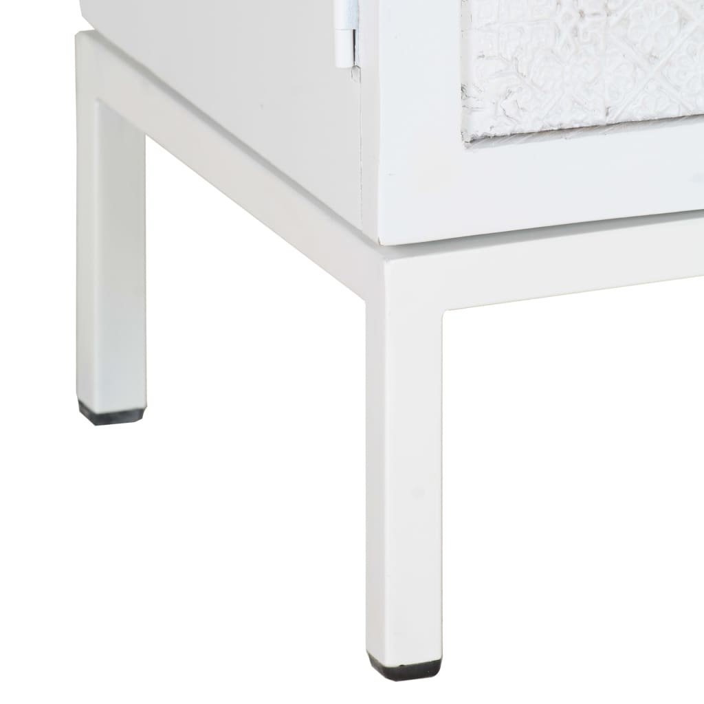 Comodă TV, alb, 115x30x46 cm, lemn masiv de mango